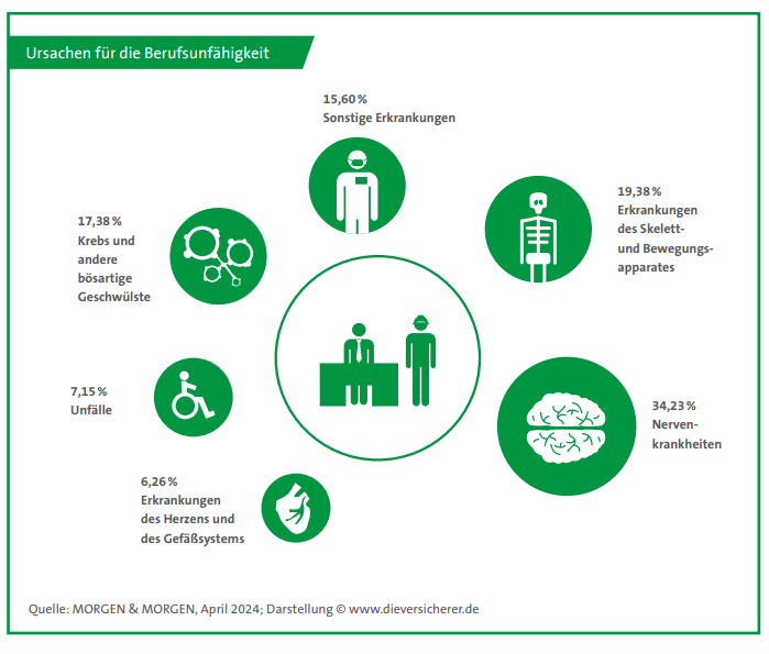 Die häufigsten Ursachen für eine Berufsunfähigkeit (© www.dieversicherer.de)